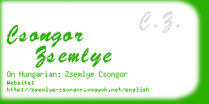 csongor zsemlye business card